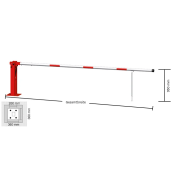 Manual barrier | with pneumatic spring | and hinged pole support | clear width: 4000 mm | for padlock